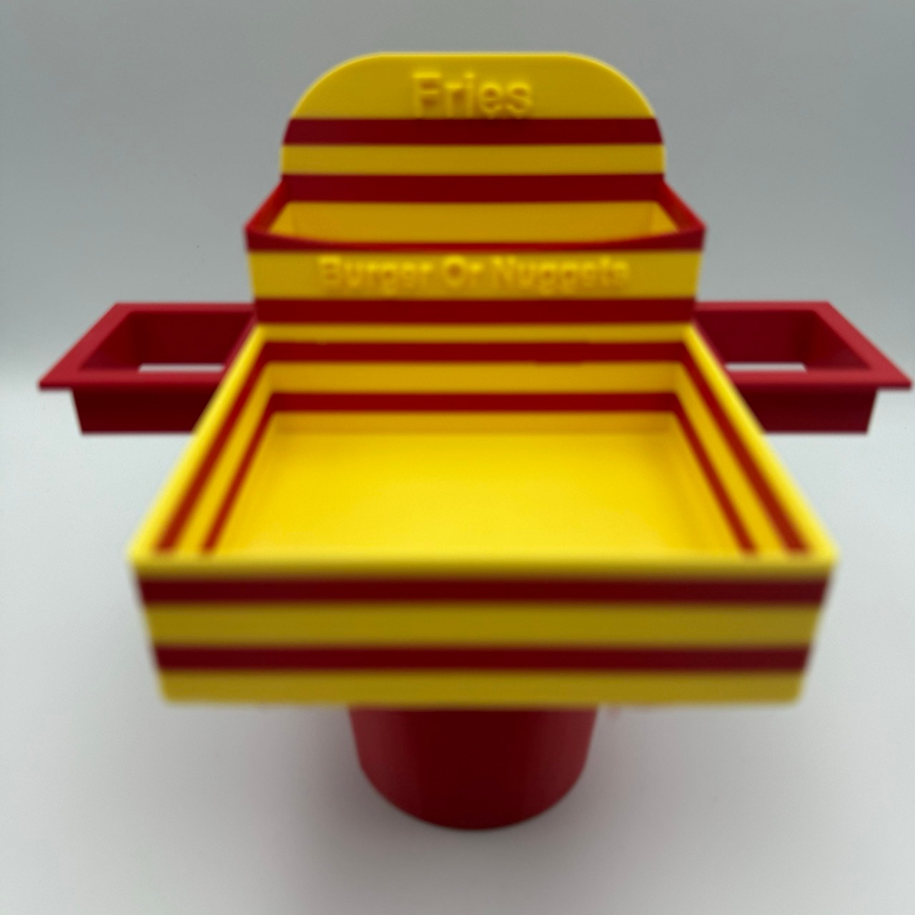 Universal Car Fast Food Tray - Cup Holder with Fry & Sauce Compartments