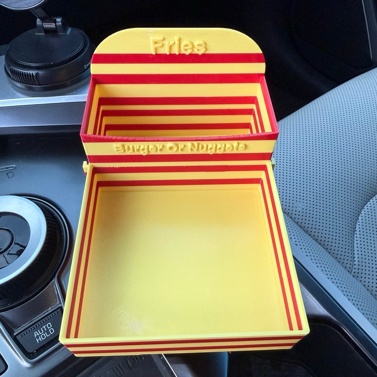 Universal Car Fast Food Tray - Cup Holder with Fry & Sauce Compartments